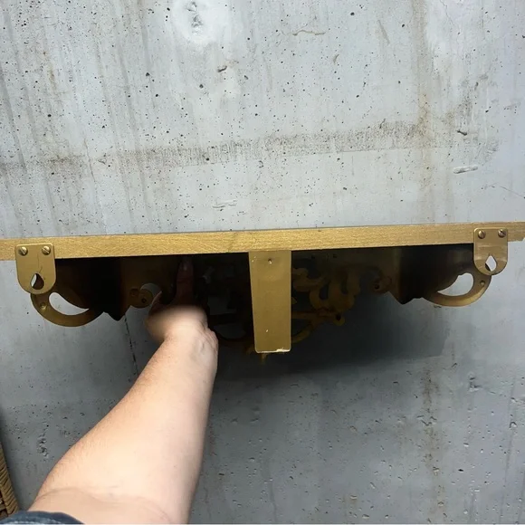 Vintage 1960s Gold Ornate Rose Wall Shelf Dart #3025  Hollywood Regency MCM - Picture 6 of 9